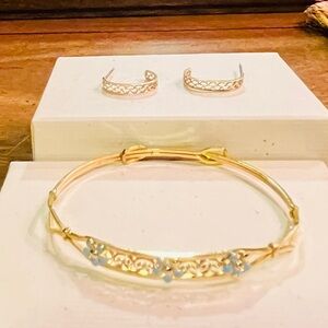 Vintage Delicate Gold Jewelry Set with Locket - for young girl